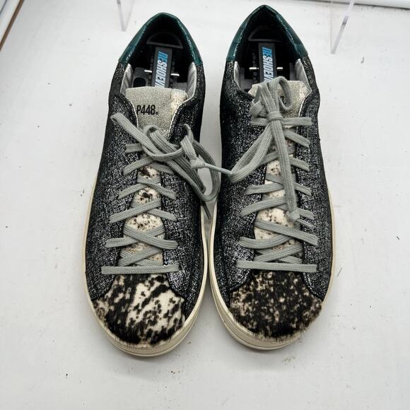 Anthhropologie P448 John Jafar Sneakers 39 US 8.5-9 Glitter Distressed Animal - Picture 2 of 8